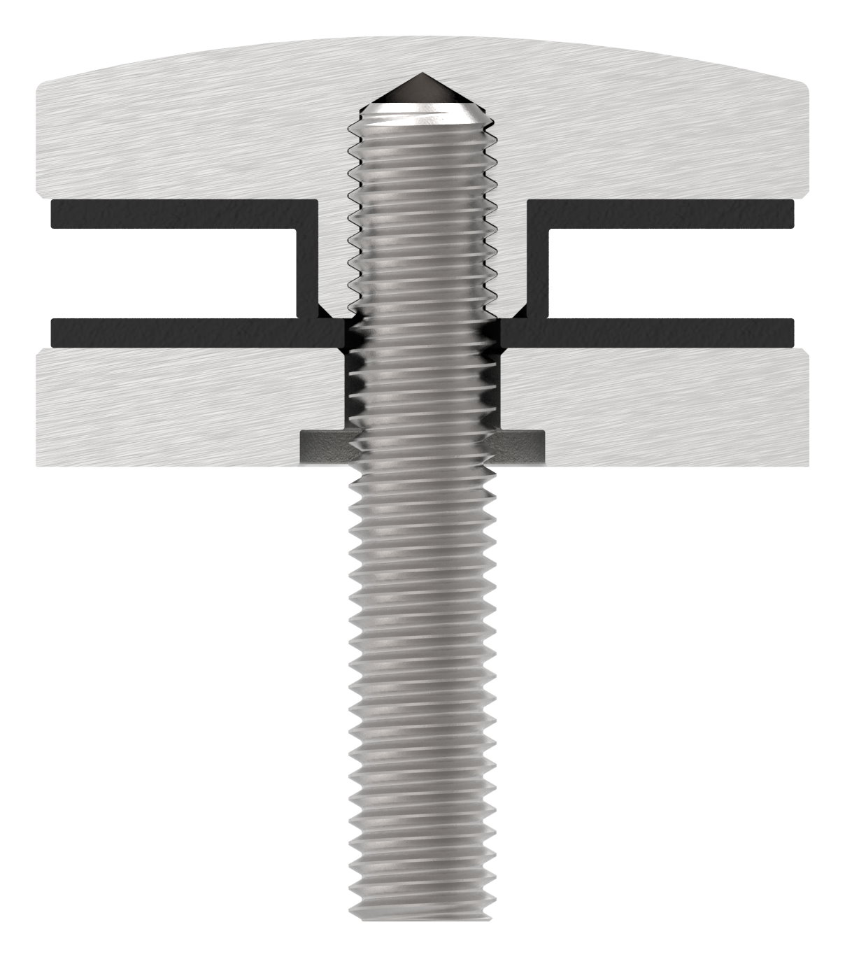 Oberteil für 52mm Glaspunkthalter, V2A