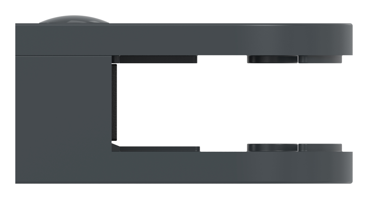 Glasklemme Mod. 38, Anschluss: gerade, Zink roh pulverbeschichtet RAL 7016 matt