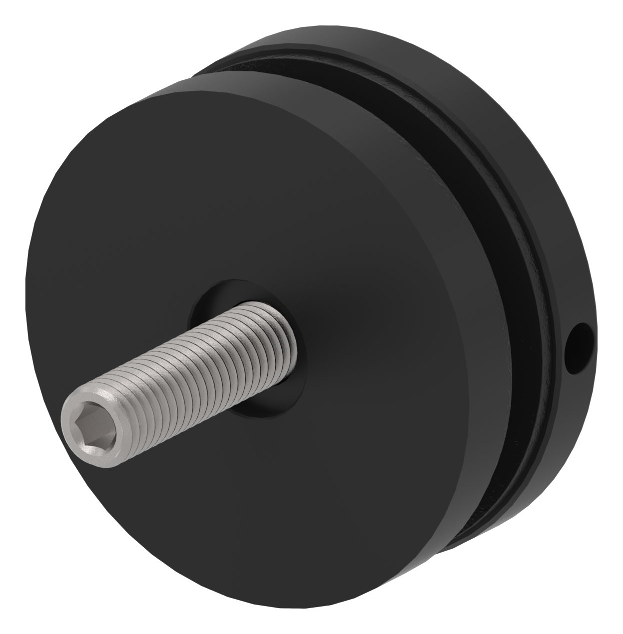 Glaspunkthalter 52mm, Anschluss: flach, V2A, pulverbeschichtet RAL 9005 schwarz matt Glaspunkthalter 52mm, Anschluss: flach, V2A, pulverbeschichtet RAL 9005 schwarz matt