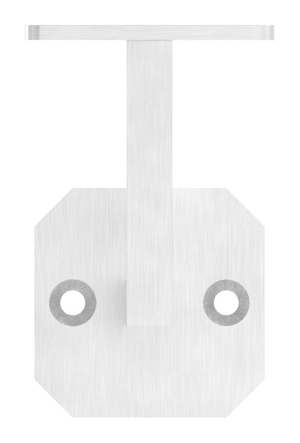 Handlaufhalter eckig mit gerader Handlaufanschlussplatte (Ronde und Bügel verschweißt), V2A