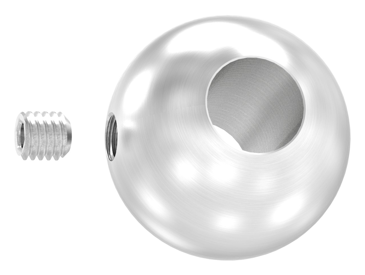 Vollkugel Ø 30mm mit DB 12,2mm und Madenschr., V2A