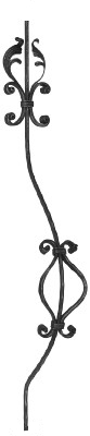 Korbgitterstab 16x8mm, gehämmert, H: 1000mm