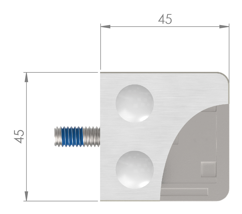 Glasklemme Mod. 11, Anschluss: 33,7mm, VA-Effekt