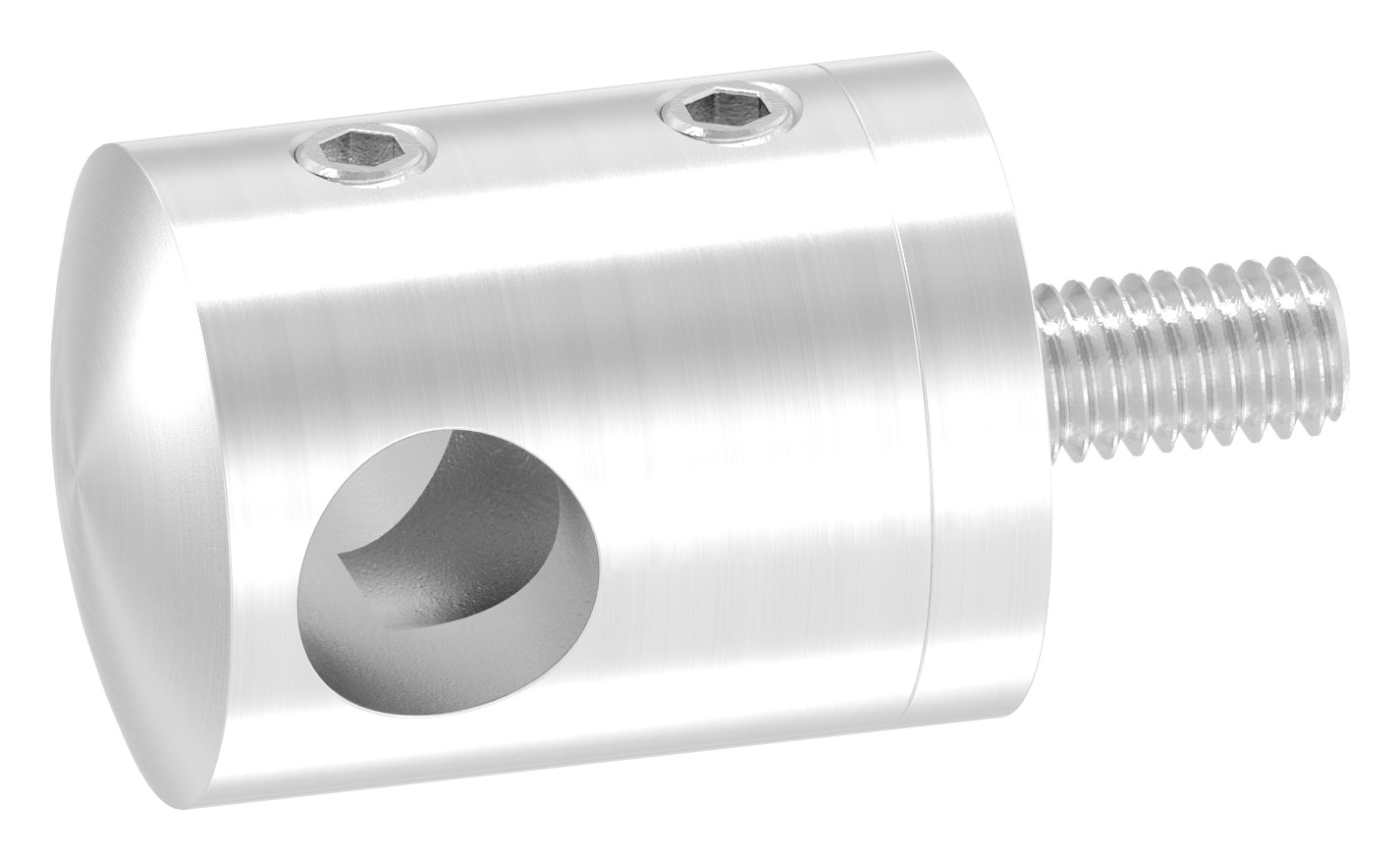 Querstabhalter für geraden Anschluss, 10,2mm Bohrung,V2A