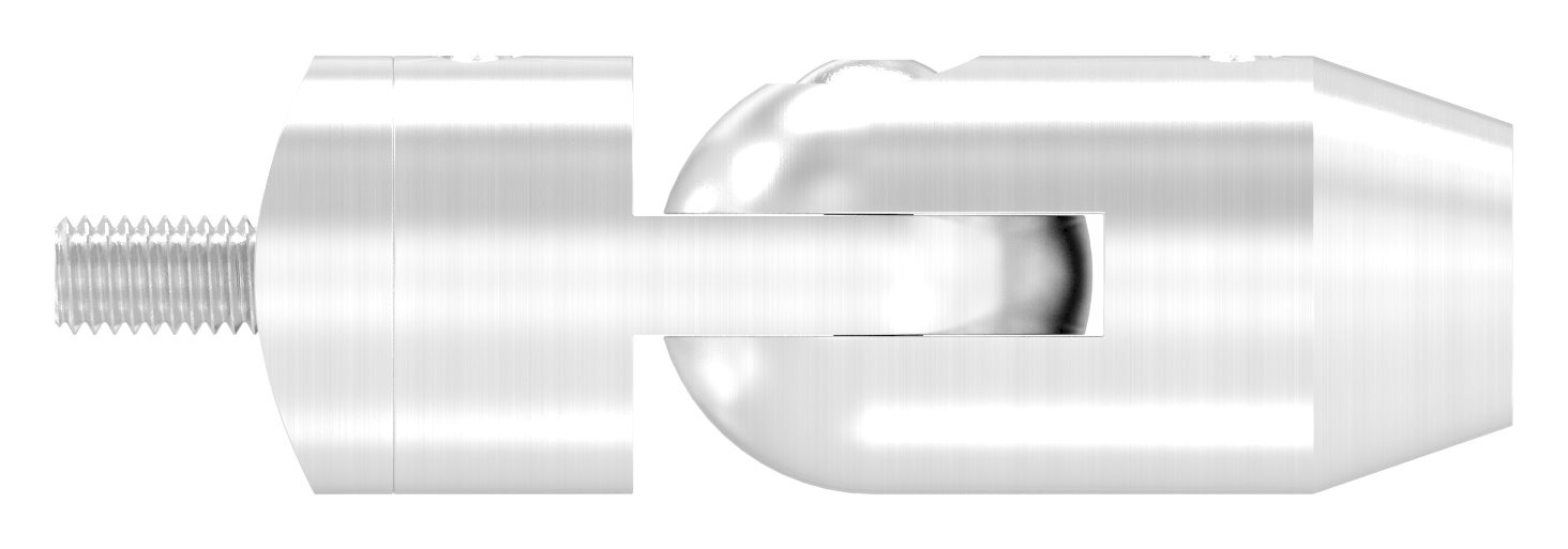 Querstabhalter mit Gelenk (zum Stoßen von vorne) 42,4mm Rohr, 12,2mm Bohrung, V2A Querstabhalter mit Gelenk (zum Stoßen von vorne) 42,4mm Rohr, 12,2mm Bohrung, V2A