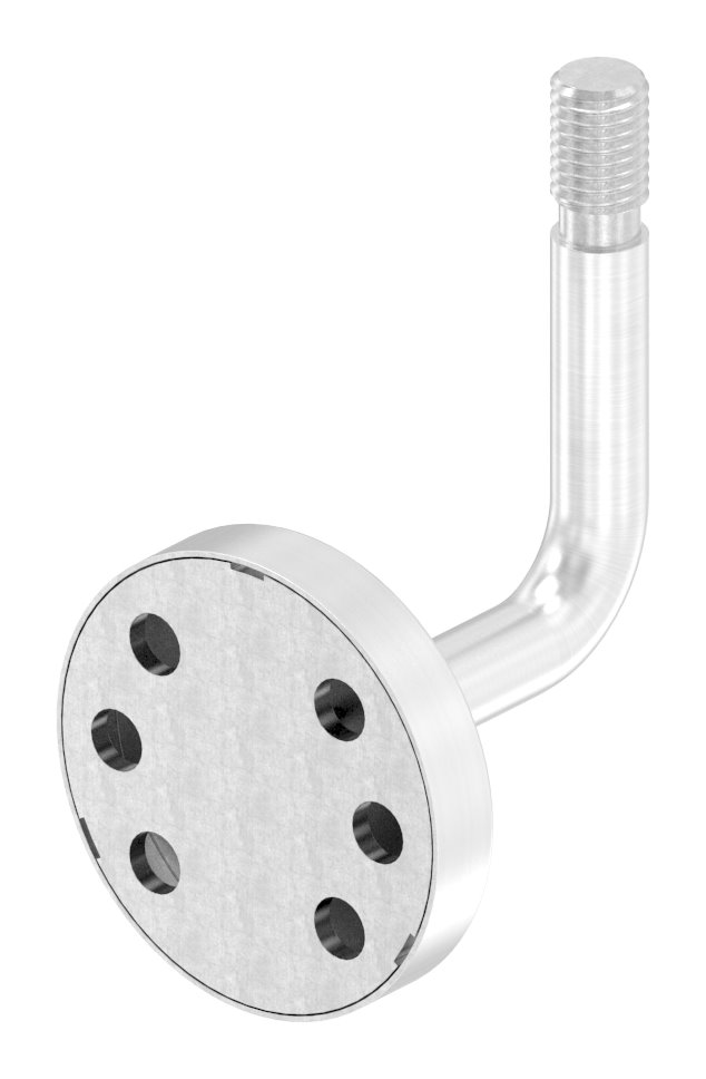 Handlaufhalter Außengewinde inkl. Abdeckrosette (Ronde und Bügel verschweißt), V2A