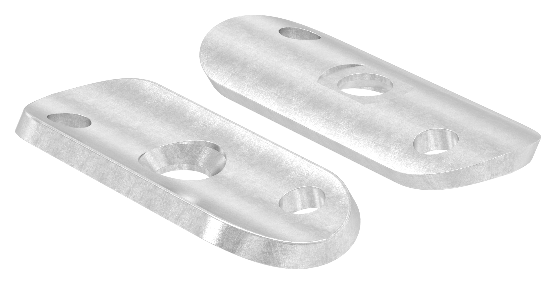 Handlaufanschlussplatte S235JR, Rohranschluss Ø 42,4mm, Bohrungen versetzt Handlaufanschlussplatte S235JR, Rohranschluss Ø 42,4mm, Bohrungen versetzt