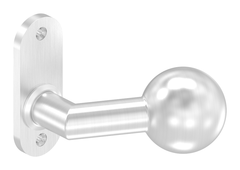Türknopf, Ø 50mm, mit Langschild, V2A Türknopf, Ø 50mm, mit Langschild, V2A