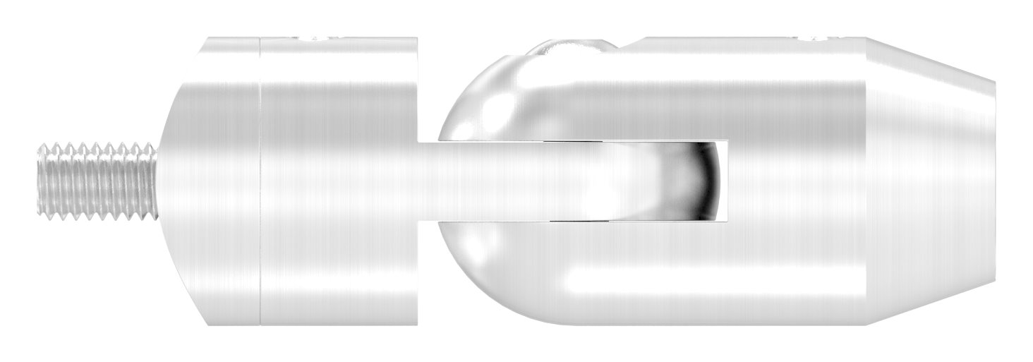 Querstabhalter mit Gelenk (zum Stoßen von vorne) 33,7mm Rohr, 14,2mm Bohrung, V2A