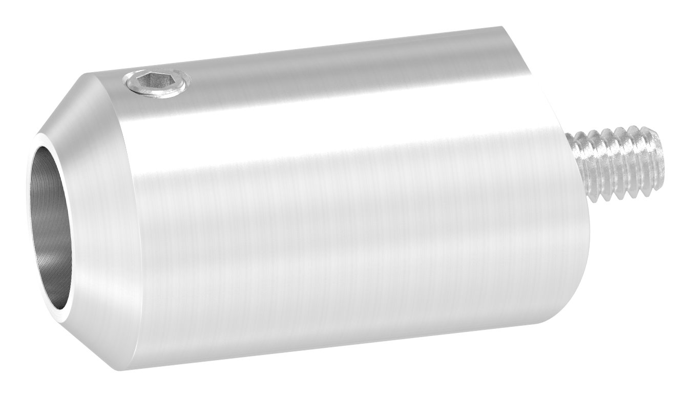 Querstabhalter zum Stoßen, Bohrung Ø 12,5mm, Anschluss 42,4mm, V2A