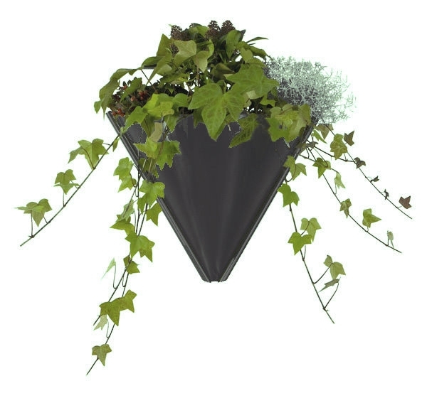 Pflanzkübel, aus Aluminium beschichtet DB703, Größe "M", Abmessung (B x H x T): ca. 58 x 46 x 21 cm