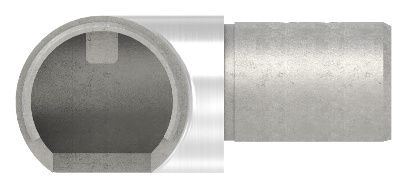 Eckbogen horizontal, für 42,4mm, V4A, Verlaufsecke