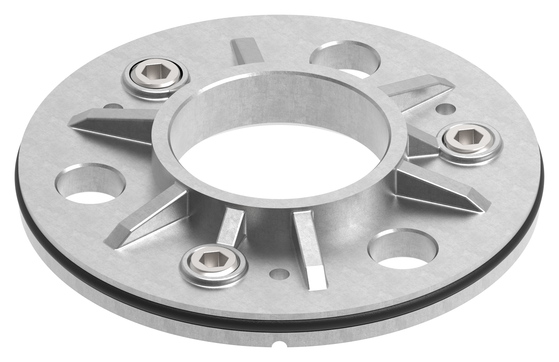 Ankerplatte, Ø 103,5x8mm für 42,4mm Rohr, roh, V2A