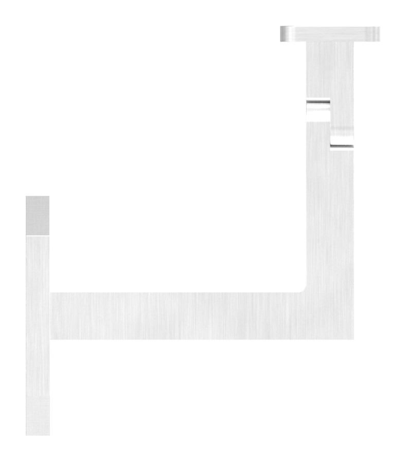 Handlaufhalter eckig mit gerader Handlaufanschlussplatte (Ronde und Bügel verschweißt), V4A