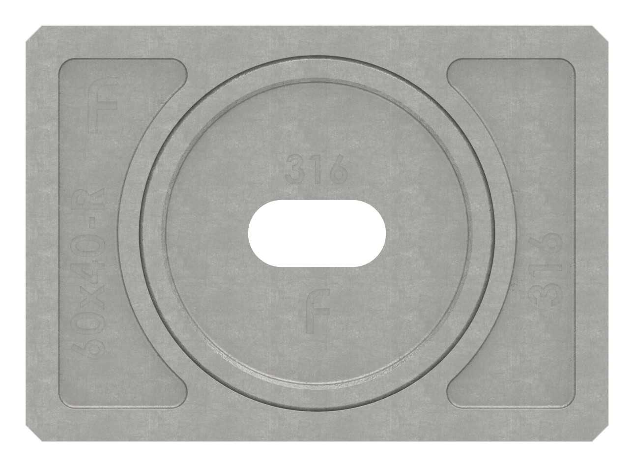 Wandbefestigung für Nutrohr 60x40mm, rechts, V4A