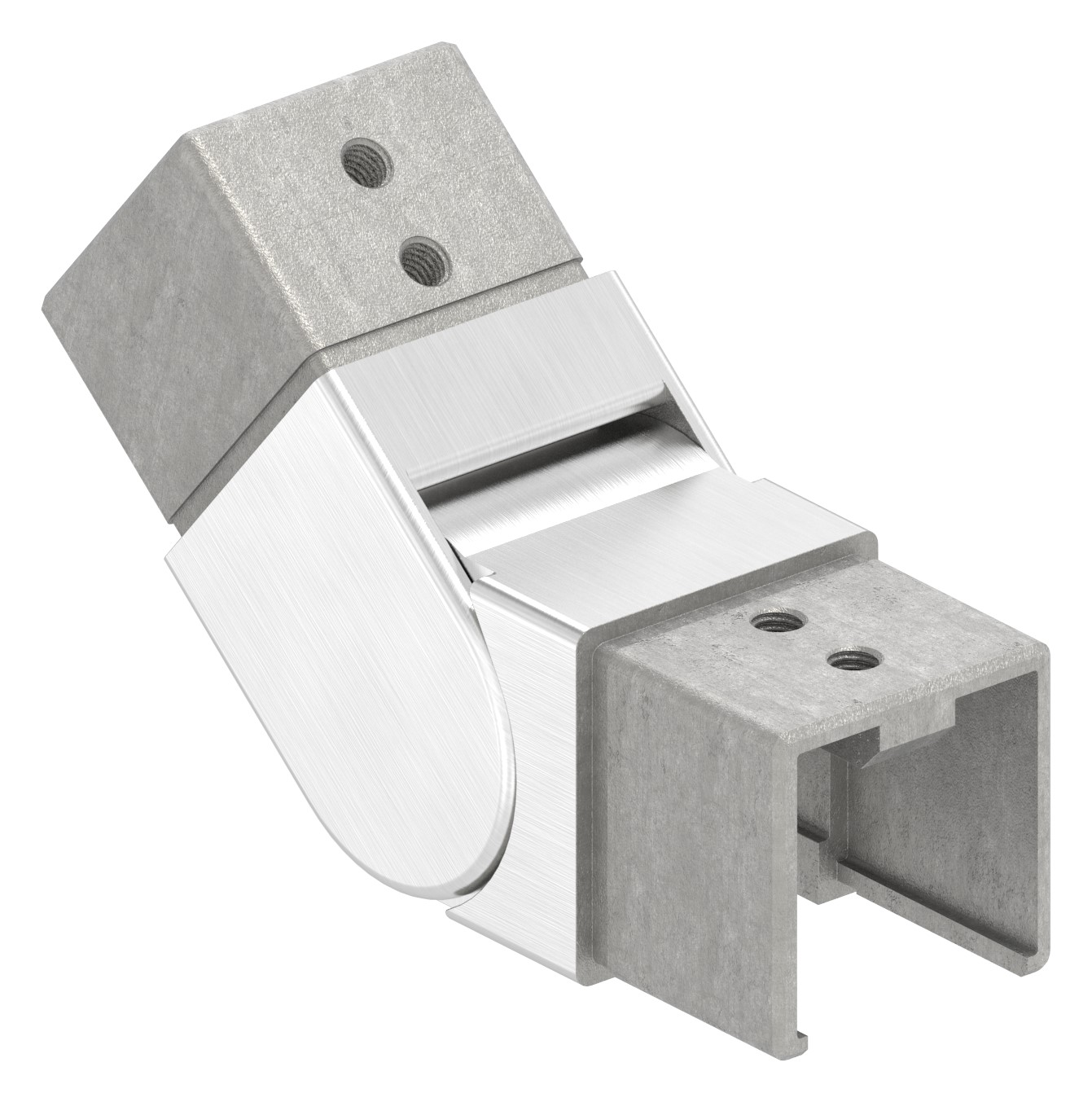 Verbinder flexibel für Quadratnutrohr 40x40mm, V4A