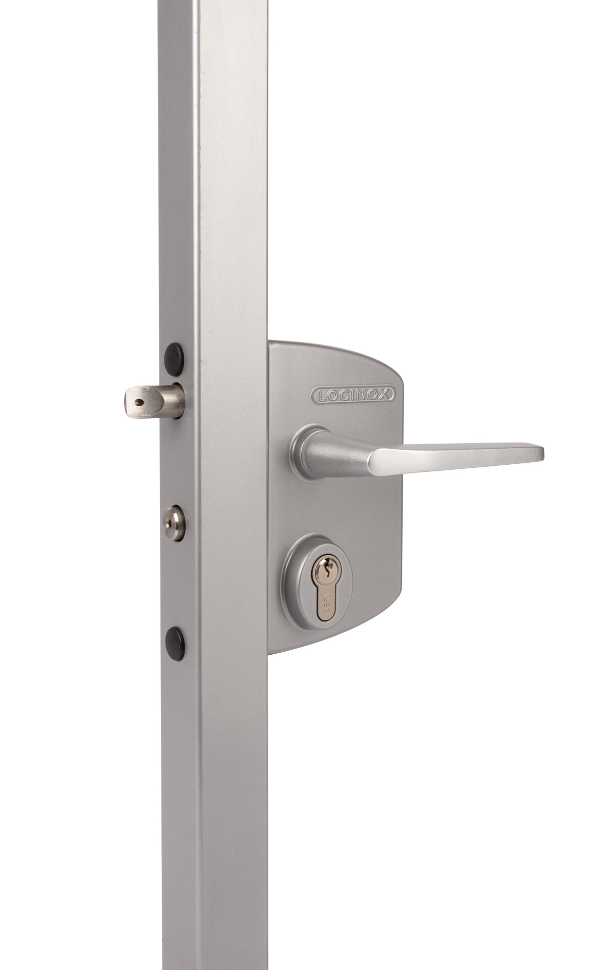 Industrielles Panikschloss LPKQU2 für Profilrohr 60 - 80mm, Farbe silber