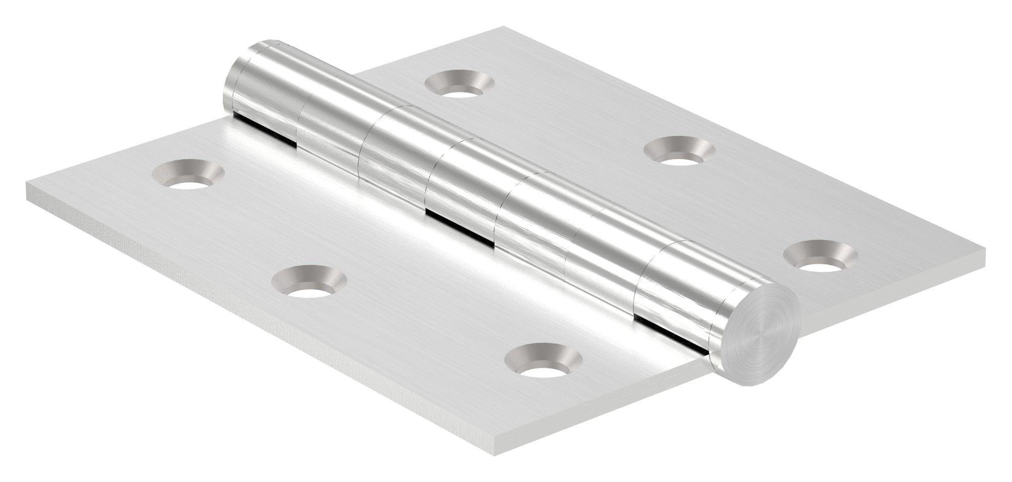 Edelstahl-Scharnier 89x76mm mit festem Zapfen