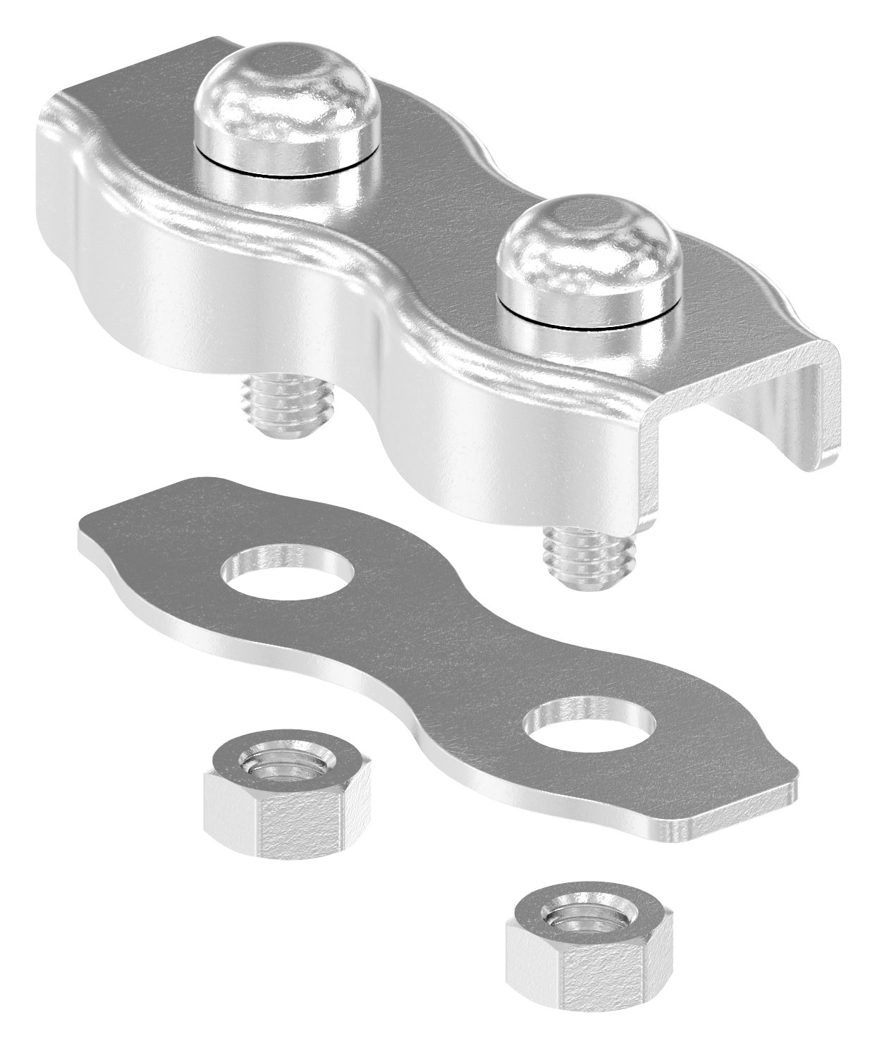 Duplexklemmen für Seil 5mm, V4A Duplexklemmen für Seil 5mm, V4A