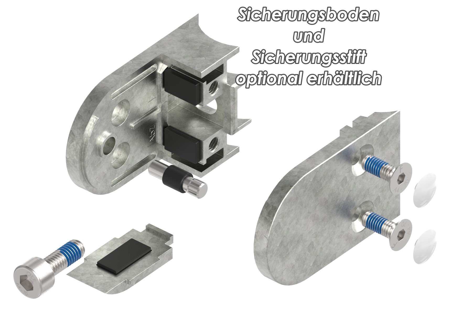 Glasklemme Mod. 38, Anschluss: 33,7mm, Zink roh Glasklemme Mod. 38, Anschluss: 33,7mm, Zink roh