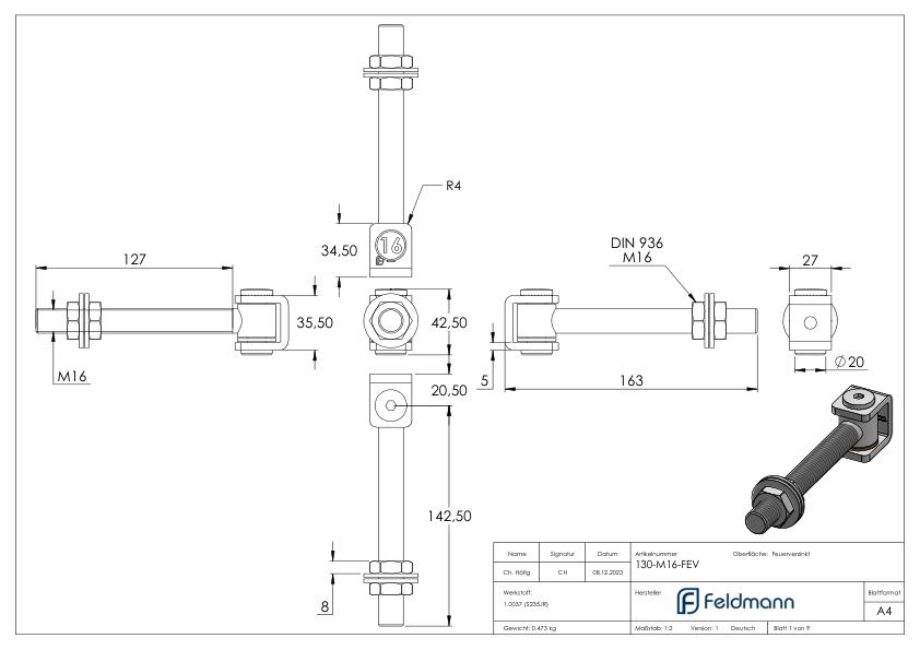 Torband M16, feuerverzinkt Torband M16, feuerverzinkt