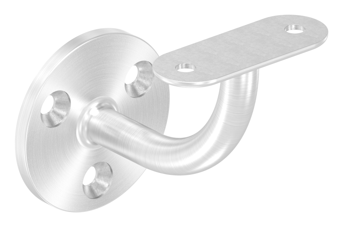 Handlaufhalter mit Handlaufanschlussplatte flach, (Ronde und Bügel verschweißt), V2A