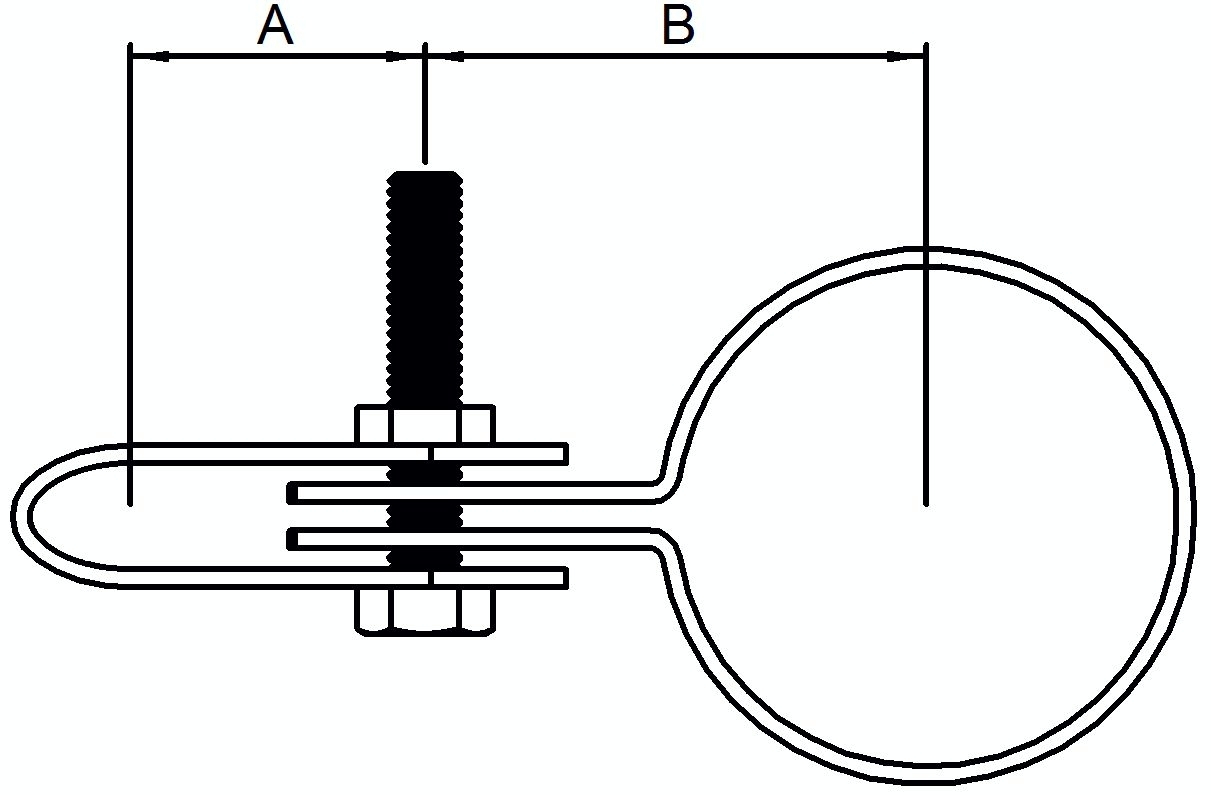 Halter einseitig, für Rohr Ø 48,3mm