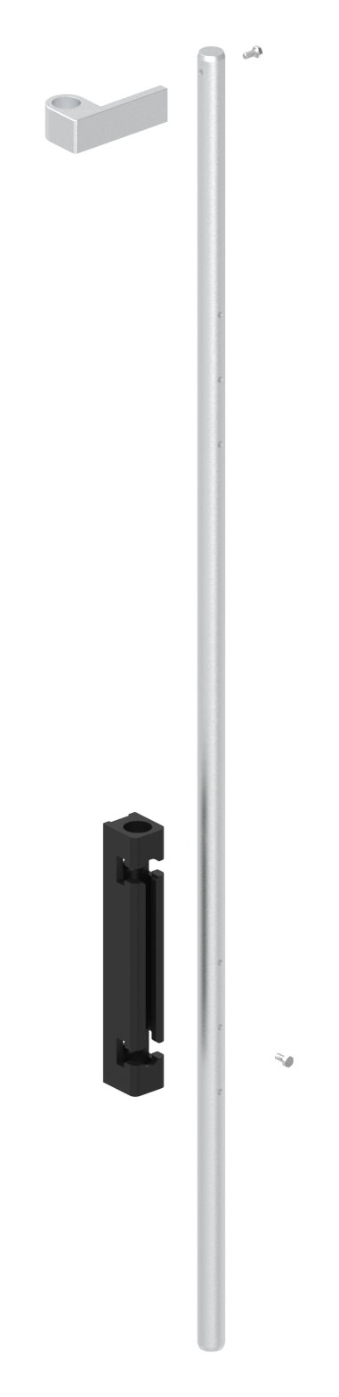 Bodenriegel XL mit Länge 1000mm, zum Anschrauben, RAL 9005 schwarz