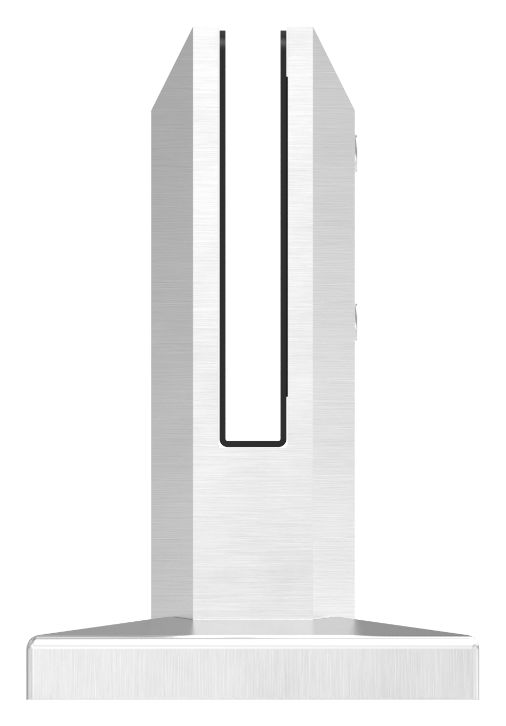 Bodenglashalter eckig, für Glas 12 - 12,76mm, V4A Bodenglashalter eckig, für Glas 12 - 12,76mm, V4A