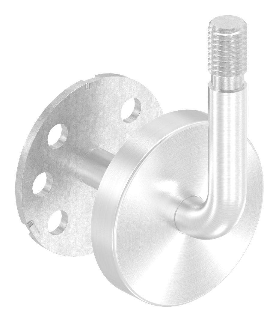 Handlaufhalter Außengewinde inkl. Abdeckrosette (Ronde und Bügel verschweißt), V2A