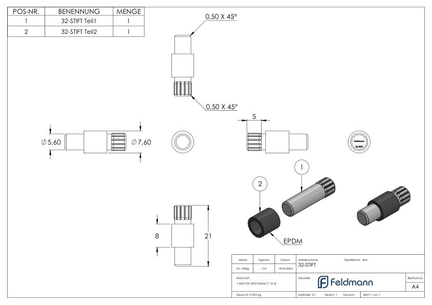 Sicherungsstift für Mod. 32 Sicherungsstift für Mod. 32