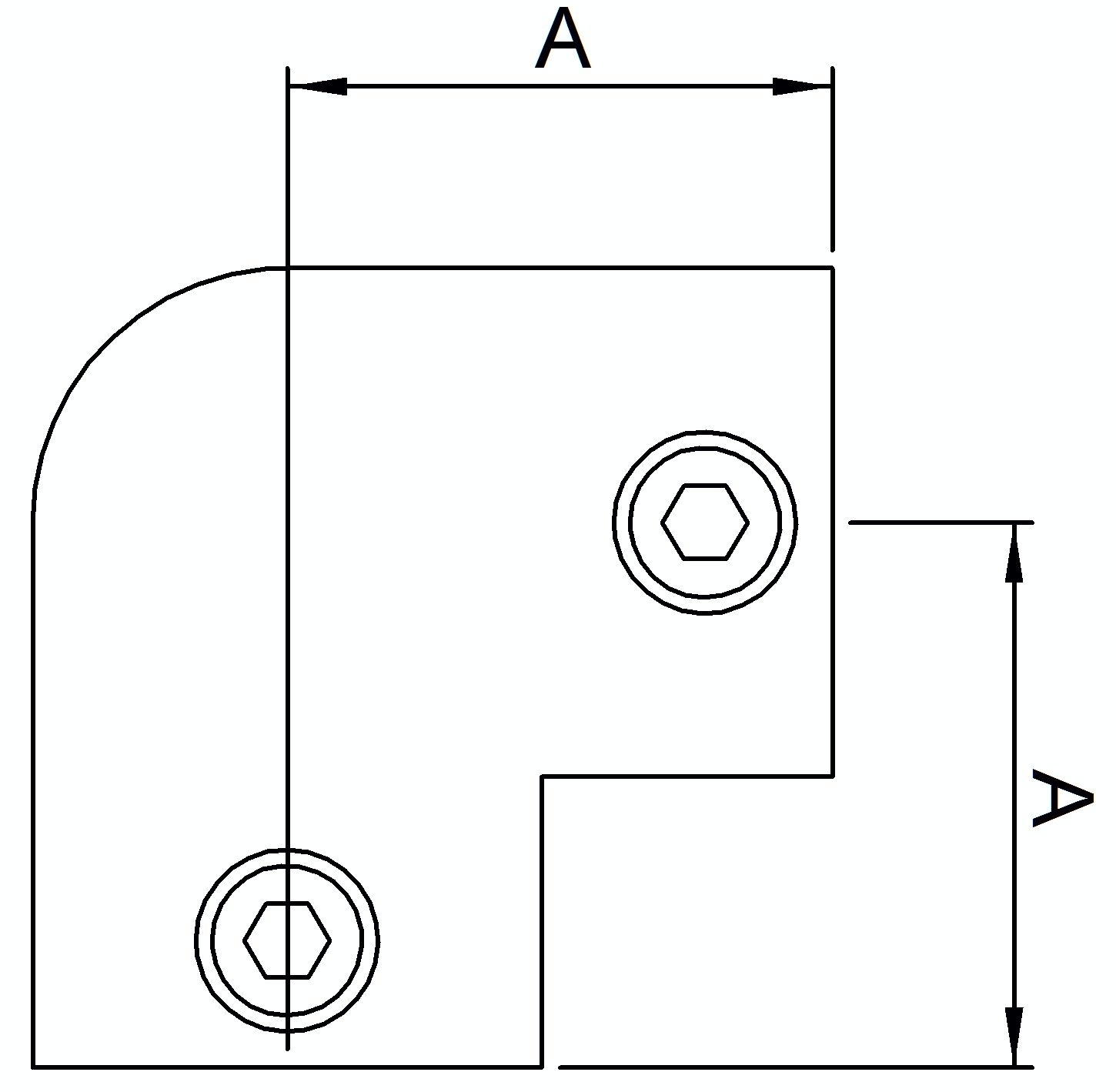Rohrbogen 90°, für Rohr Ø 26,9mm