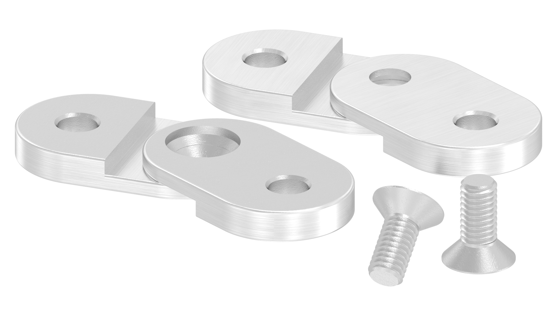 Handlaufanschlussplatte verstellbar, flach, V4A