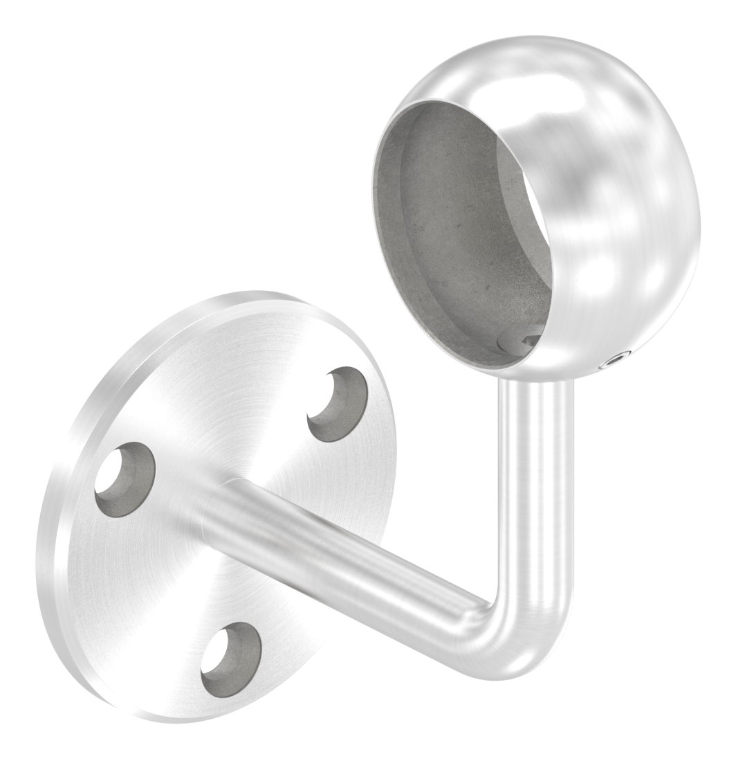 Handlaufhalter mit Kugelring für Rohr 42,4mm (Ronde und Bügel verschweißt), V2A Handlaufhalter mit Kugelring für Rohr 42,4mm (Ronde und Bügel verschweißt), V2A