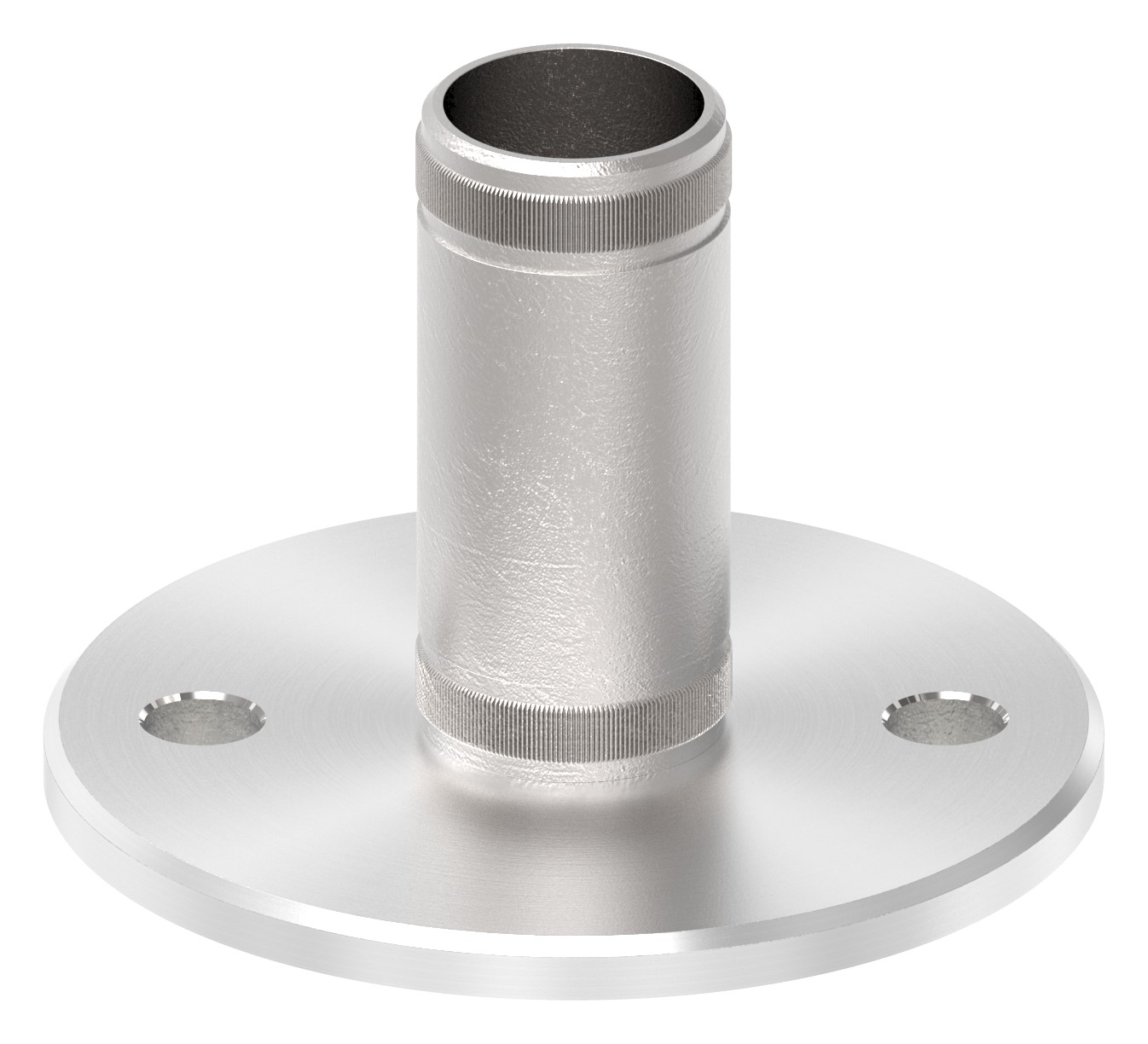 Wand- und Bodenanker mit Rändelung, für Rohr 33,7x2,0mm, V2A