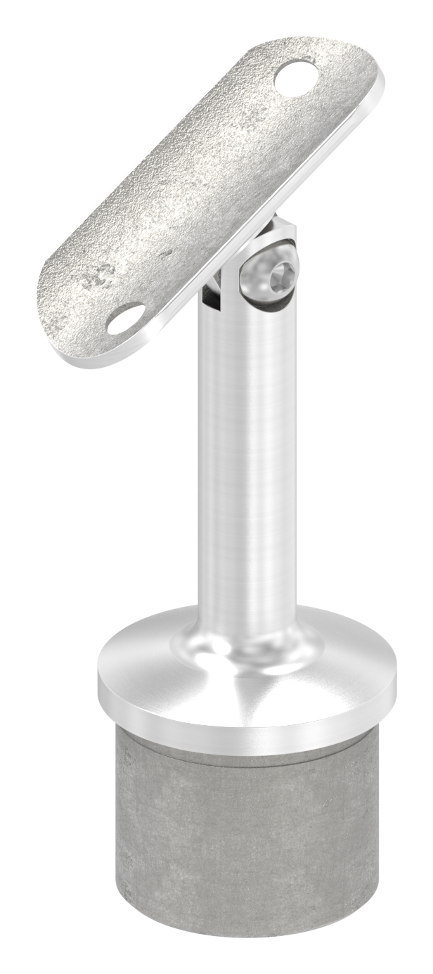 Rohrabschlussstopfen mit Gelenk und Platte, für 42,4x2,5mm, V2A