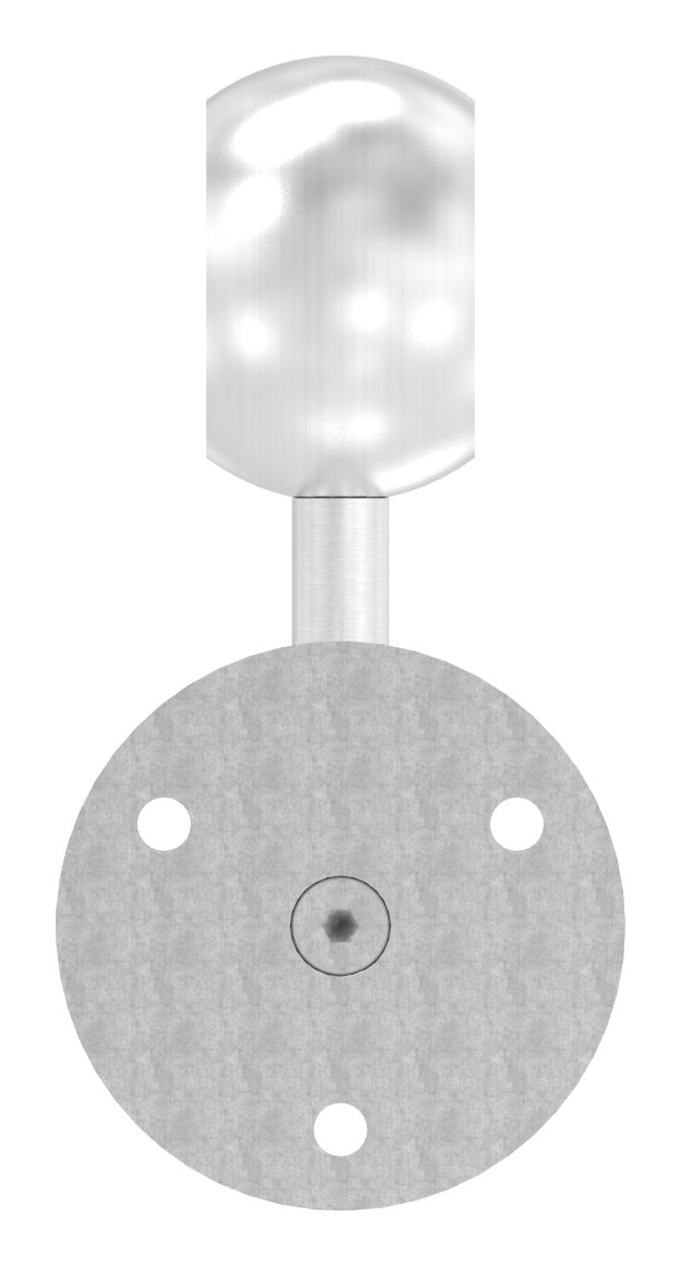 Handlaufhalter mit Kugelring für Rohr 42,4mm (Ronde und Bügel verschraubt), V2A Handlaufhalter mit Kugelring für Rohr 42,4mm (Ronde und Bügel verschraubt), V2A