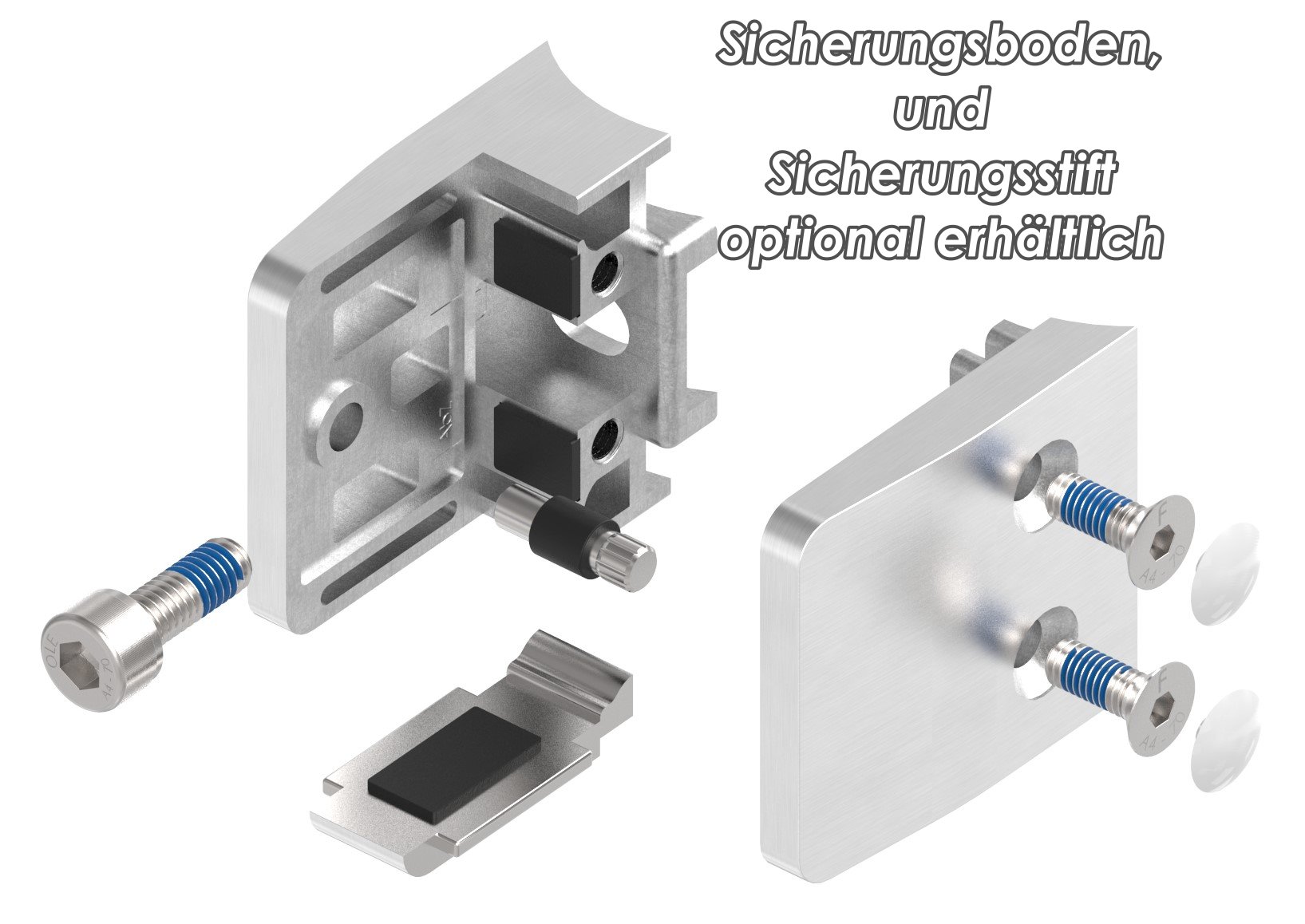 Glasklemme Mod. 34, Anschluss: 48,3mm, V4A Glasklemme Mod. 34, Anschluss: 48,3mm, V4A