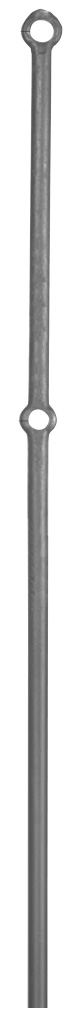 Pfosten aus 25mm rund, H: 1200mm, 2x gelocht