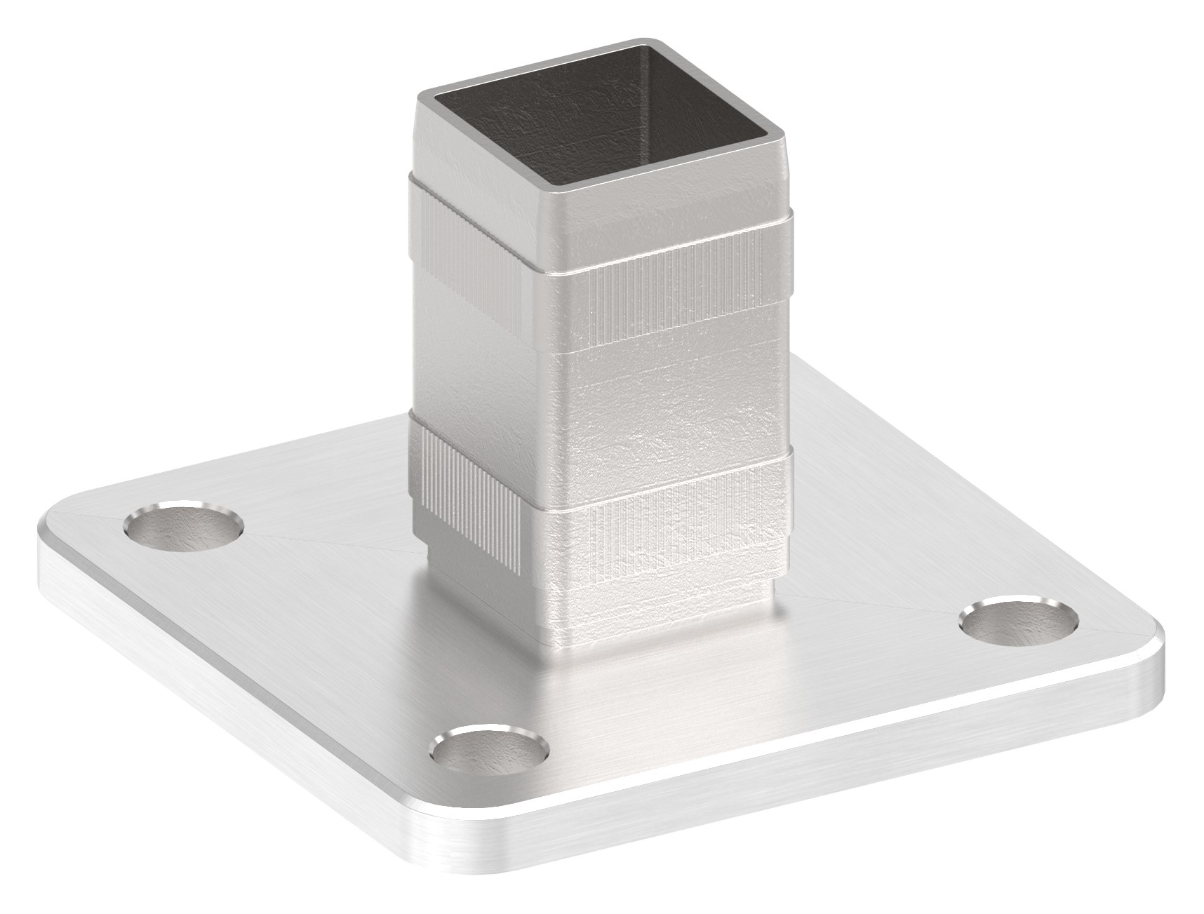Wand- und Bodenanker mit Rändelung, für Rohr 40x40x3,0mm, V2A Wand- und Bodenanker mit Rändelung, für Rohr 40x40x3,0mm, V2A