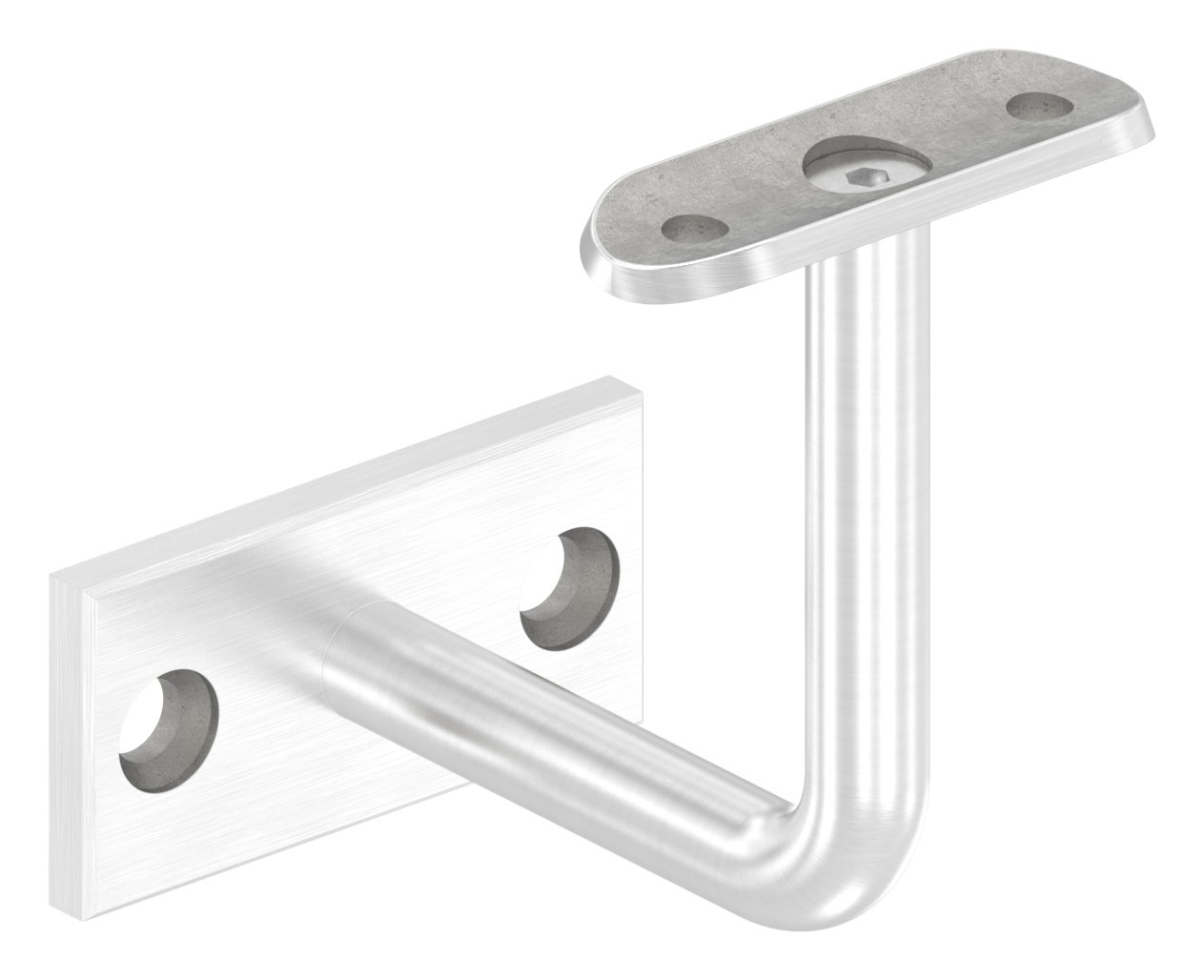 Handlaufhalter mit Handlaufanschlussplatte 42,4mm (Ronde und Bügel verschweißt), V2A