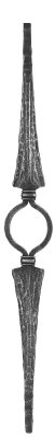 Zierstab 20x12mm, gehämmert, H: 1000mm
