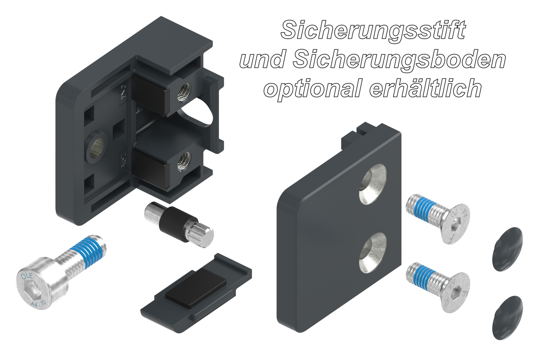 Glasklemme Mod. 31, Anschluss: gerade, Zink roh pulverbeschichtet RAL 7016 matt Glasklemme Mod. 31, Anschluss: gerade, Zink roh pulverbeschichtet RAL 7016 matt