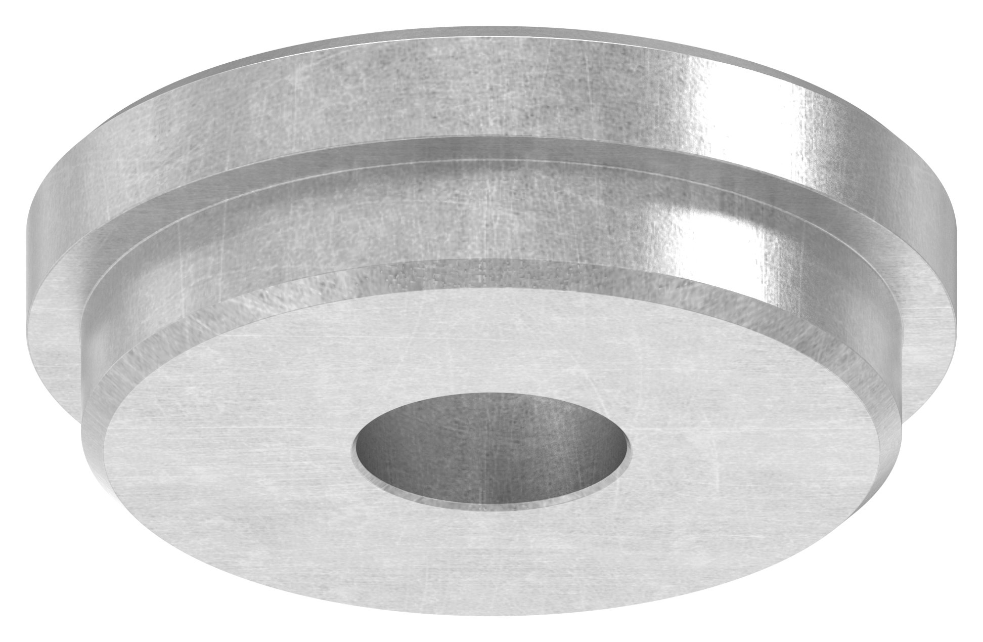 Stahlkappe flach für Rohr 42,4 x 2,5mm mit Bohrung 12,3mm