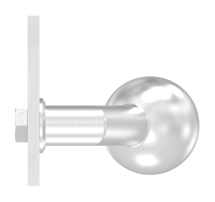 Türknopf, Ø 50mm, mit Langschild, V2A
