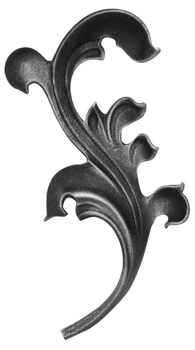 Zierblatt 25mm, Höhe 190x105mm, rechts