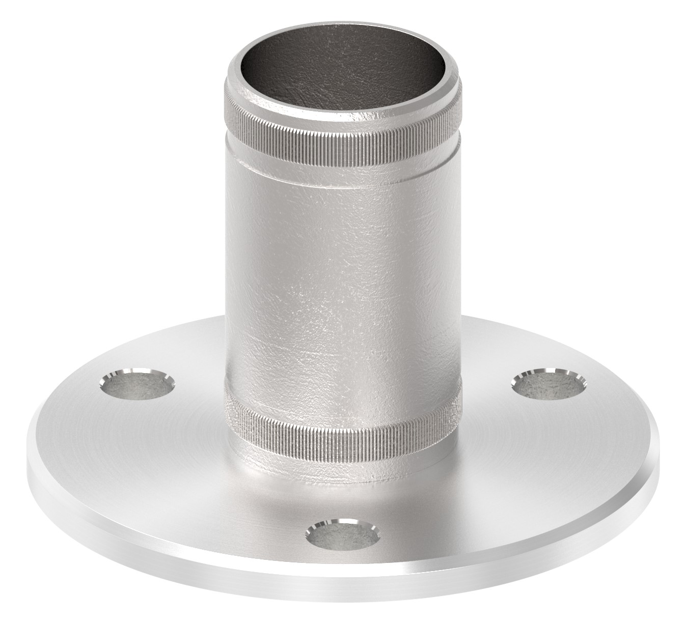 Wand- und Bodenanker mit Rändelung, für Rohr 42,4x2,5mm, V2A