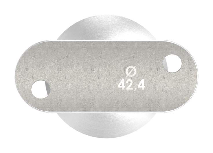 Rohrabschlussstopfen für Rohr 42,4x2,5mm, Handlaufanschlussplatte: 42,4mm, V2A