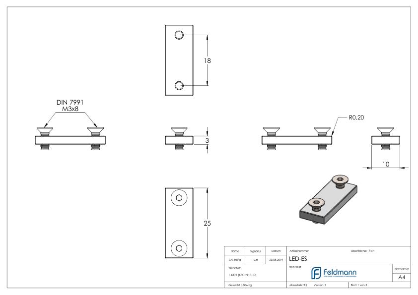 Ersatzschrauben/-platten der LED Module