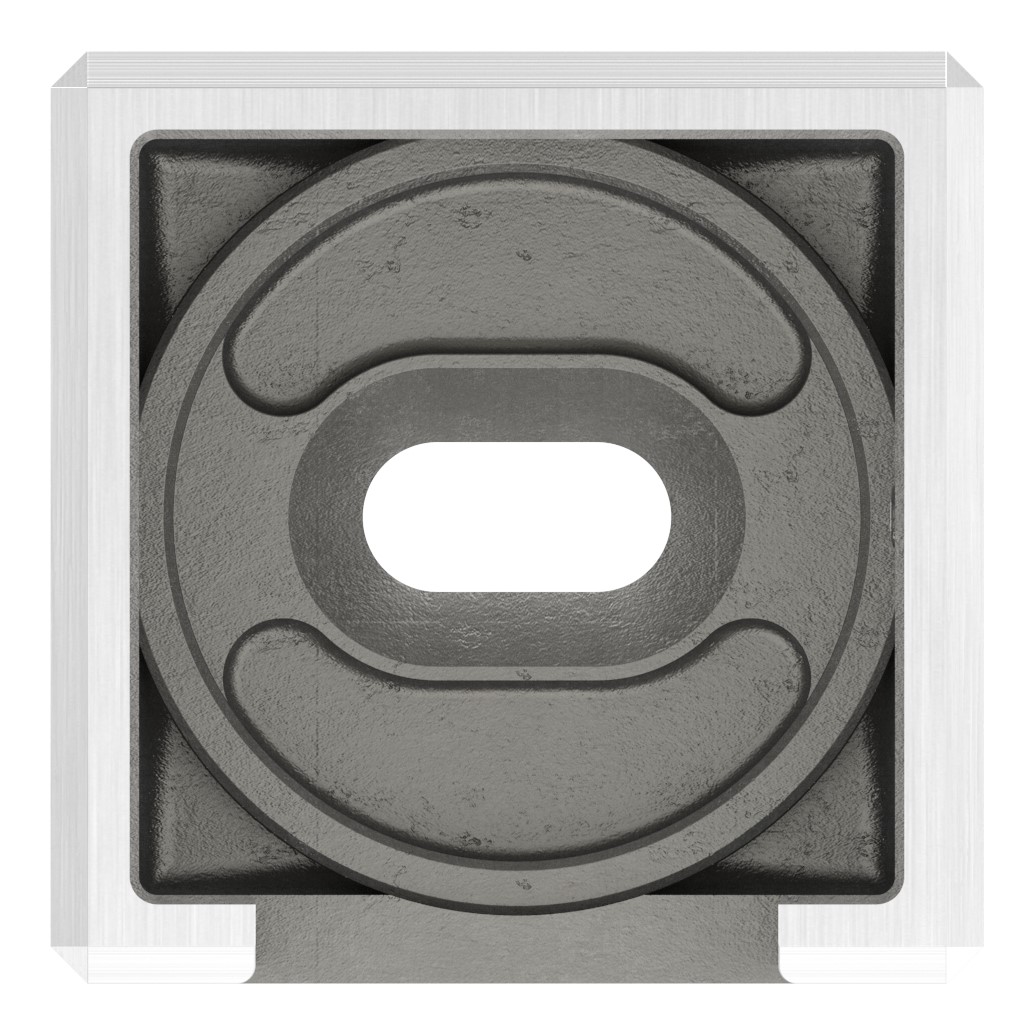 Wandbefestigung für Quadratnutrohr 40x40mm, rechts, V4A